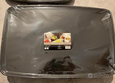 Vassoi rettangolare plastica rigido nero 30x45