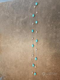 collana donna turchesi e perle 