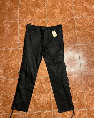 Pantaloni biker kerozen in pelle