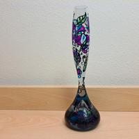 Piccolo vaso di vetro dipinto a mano