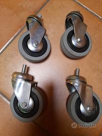 Quattro ruote gommate diametro 8 cm alte 10 cm