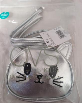 borsetta gattino argentata bimba 