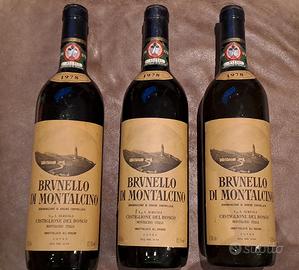 3 Bottiglie di Brunello di Montalcino 1978