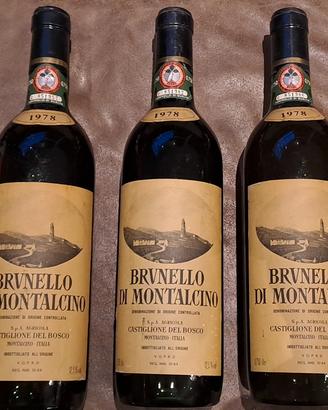 3 Bottiglie di Brunello di Montalcino 1978