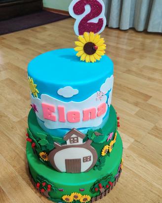 Torta scenografia a tema Masha e Orso