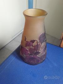 Vaso in vetro Cammeo di Èmile Gallè originale 