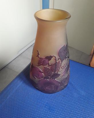 Vaso in vetro Cammeo di Èmile Gallè originale 