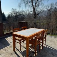 Tavolo in masello allungabile con piano in marmo