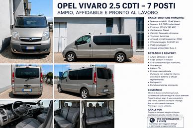 Furgone OPEL VIVARO 2.5 CDTI – 7 POSTI