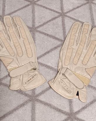 Guanti Racer vintage in pelle beige – Taglia XS