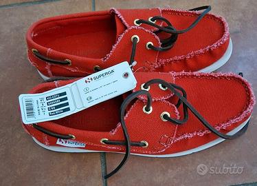 superga mocassini rosso tg41