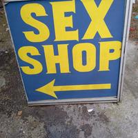 Insegna Vintage “SEX SHOP” – doppia stampa, anni ’
