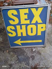 Insegna Vintage “SEX SHOP” – doppia stampa, anni ’