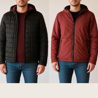 Piumino double face nero e bordeaux caldo Guru S