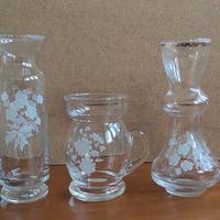 Vasetti in vetro decorati vintage 