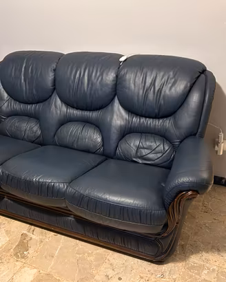 divano blu classico vintage