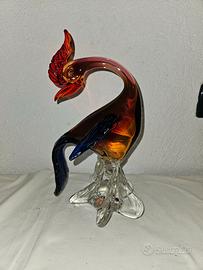 Scultura di Murano raffigurante un gallo