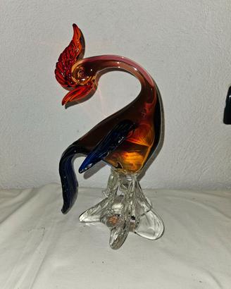 Scultura di Murano raffigurante un gallo