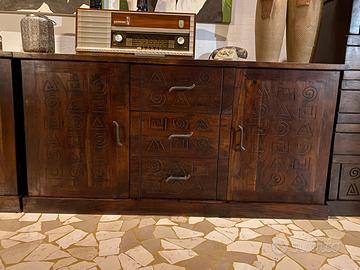 Cassettiera etnica in legno massello