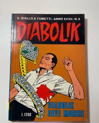 Diabolik XXVII N. 9 - "Diabolik deve morire" 1988
