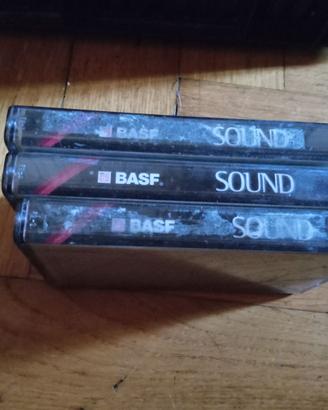 3x audio cassette basf sound 90, registrate