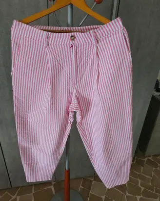 Pantaloni Blu Studio Napoli 100% Cotone Seersucker