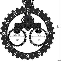 Orologio da parete con ingranaggi mobili Argentato