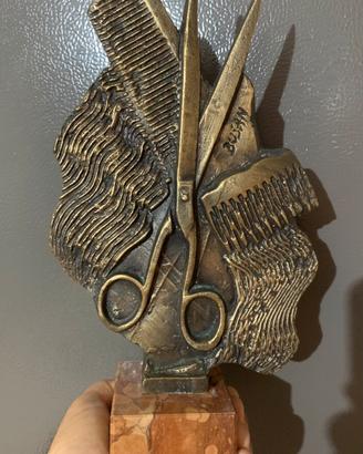 RARA scultura in bronzo da parrucchiere, BUSAN