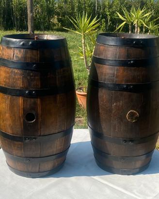 Coppia di Botti in Legno Rustiche da arredo