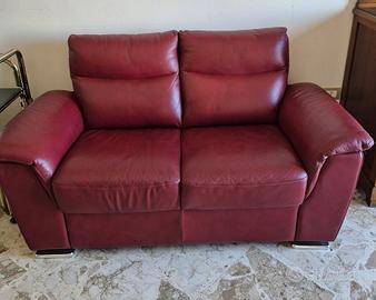 Coppia Divani 2 Posti in Vera Pelle(100%)Bordeaux
