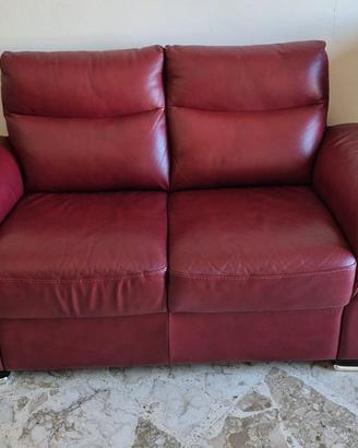 Coppia Divani 2 Posti in Vera Pelle(100%)Bordeaux