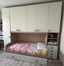 Armadio cameretta con doppio letto e dopoia rete