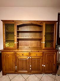 Credenza / cristalliera in legno massello 200 cm