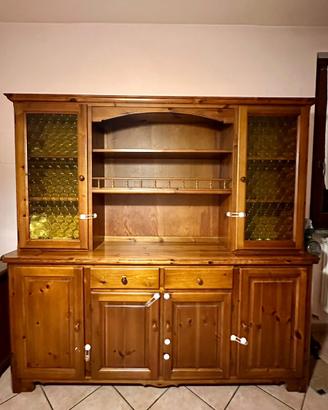 Credenza / cristalliera in legno massello 200 cm