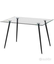 Tavolo rettangolare vetro temperato