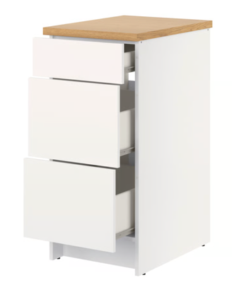mobile bianco  da cucina con cassetti