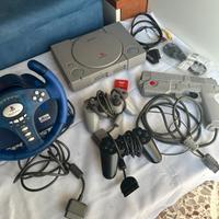 Lotto Sony PlayStation 1con volante, guncon e pad