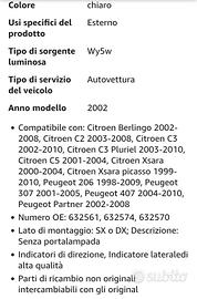 indicatori di direzione dx e sx