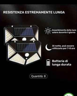 2 Faretti solari sensore movimento e crepuscolare 