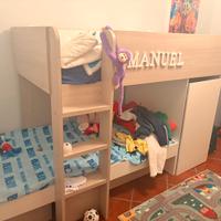 Letto a castello con cassetti