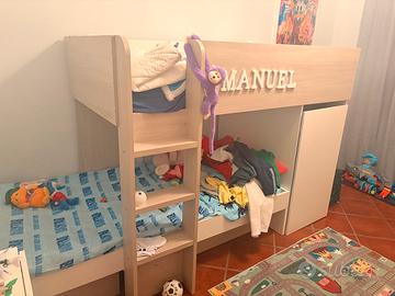 Letto a castello con cassetti