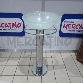 LAVANDINO DESIGN VETRO ROTONDO BASE ACCIAIO