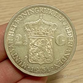 Olanda, 2,5 Gulden 1931 argento 