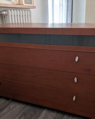 Set 4 mobili in legno 2 comodini+2 cassettiere