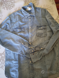 Camicia jeans manica lunga