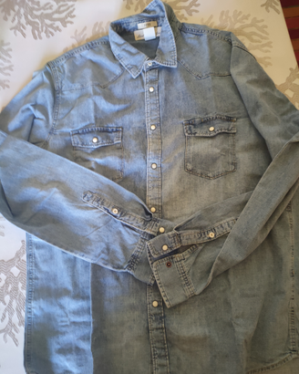 Camicia jeans manica lunga
