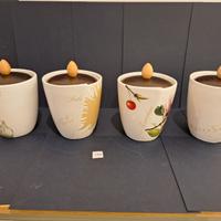 Set n.4 barattoli sale zucchero caffè in ceramica