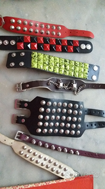 Bracciali polsiere dark borchiate in pelle