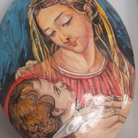 Madonna con bambino dipinta a mano
