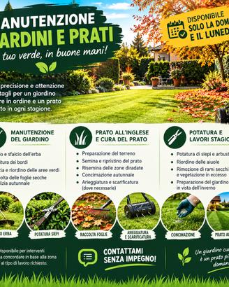 ☘️MANUTENZIONE GIARDINI E PRATI ALL' INGLESE 🍀